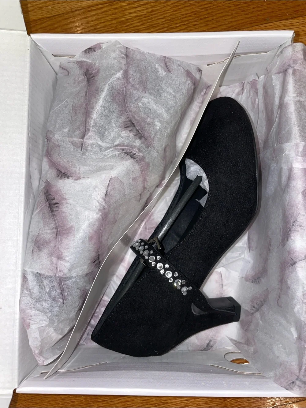 Jessica Simpson Kids' Mina Rhinestone Pump - Black EUC